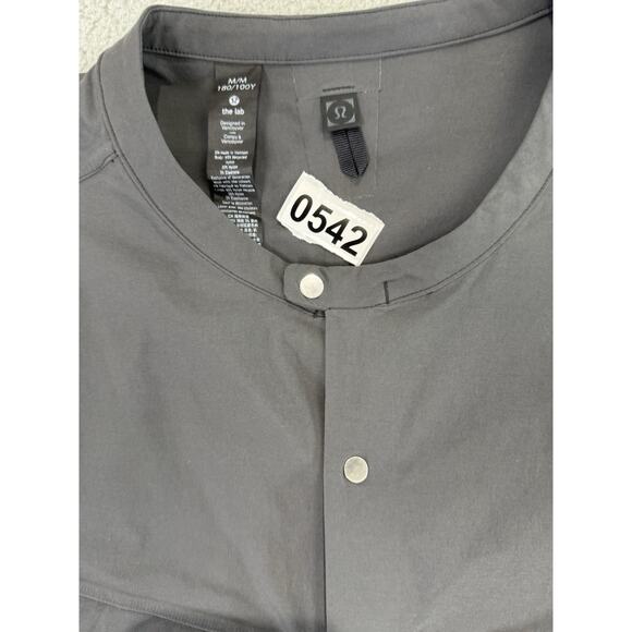 Lululemon Lab Confluence Mens Snapdown Shirt Pockets Men's Medium Charcoal - Picture 13 of 13